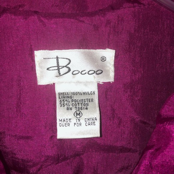 Bocoo Vintage 90s Women's Full Zip Windbreaker Jacket Size Medium - Picture 3 of 4